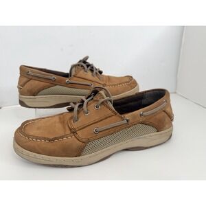 Sperry Top Sider Loafer Boys 8M Billfish Brown Leather Boat Shoe CB48499